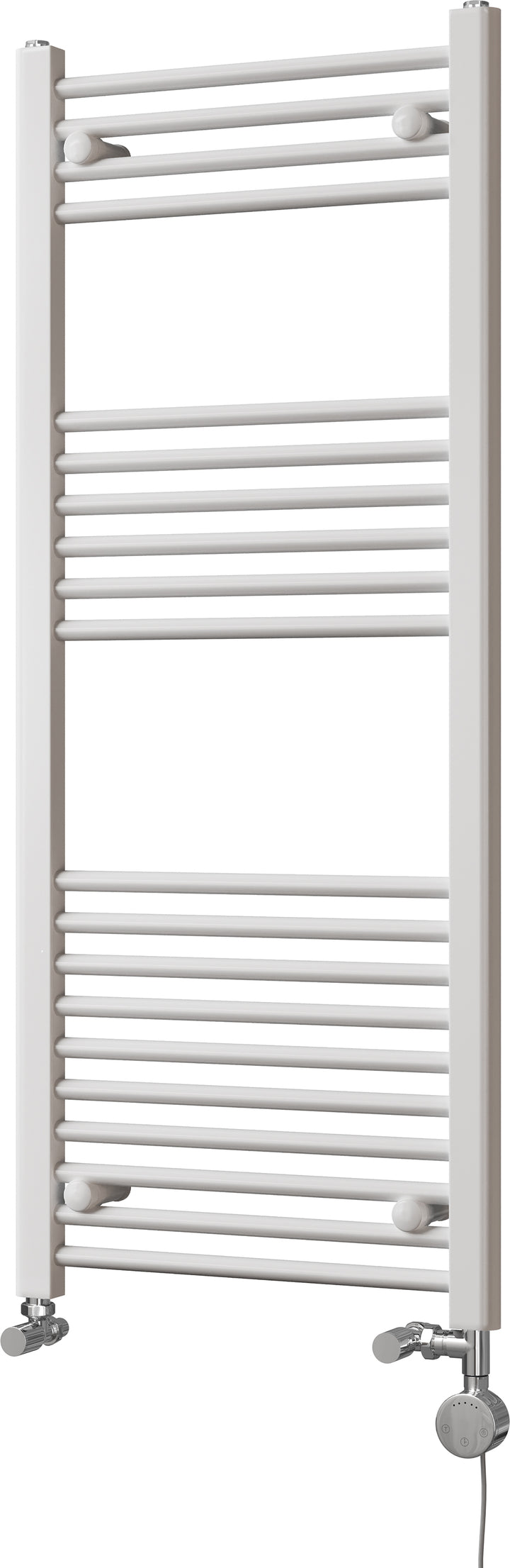 Zennor - White Dual Fuel Towel Rail H1200mm x W500mm Thermostatic - Straight