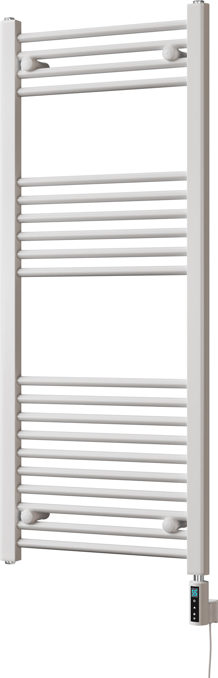 Zennor - White Electric Towel Rail H1200mm x W500mm Straight 600w Thermostatic WIFI