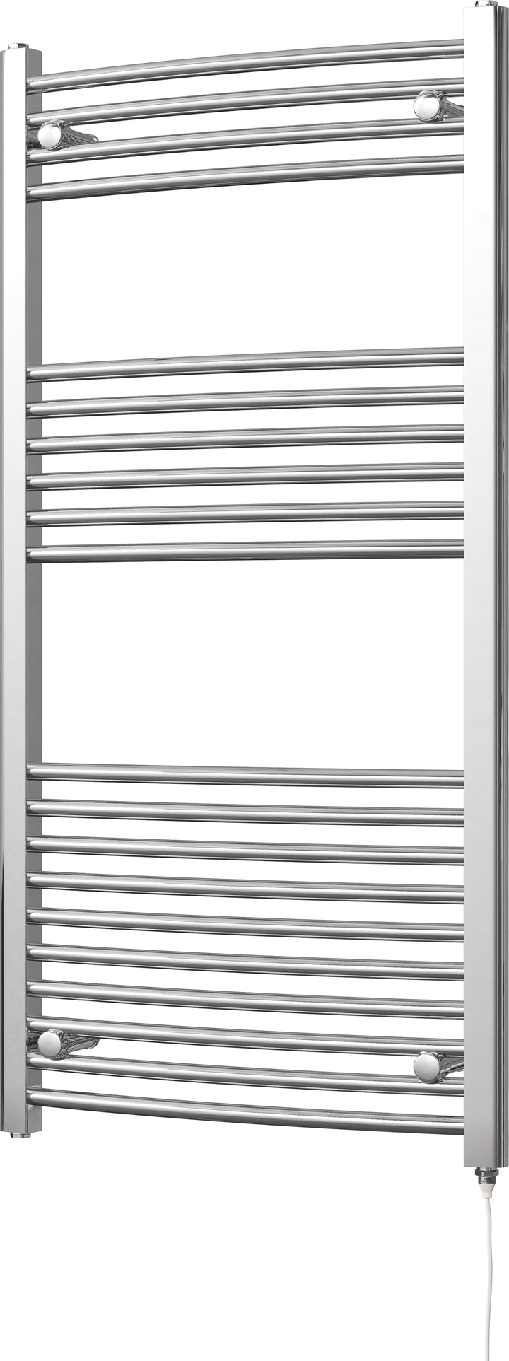 Zennor - Chrome Electric Towel Rail H1200mm x W600mm Curved 500w Standard