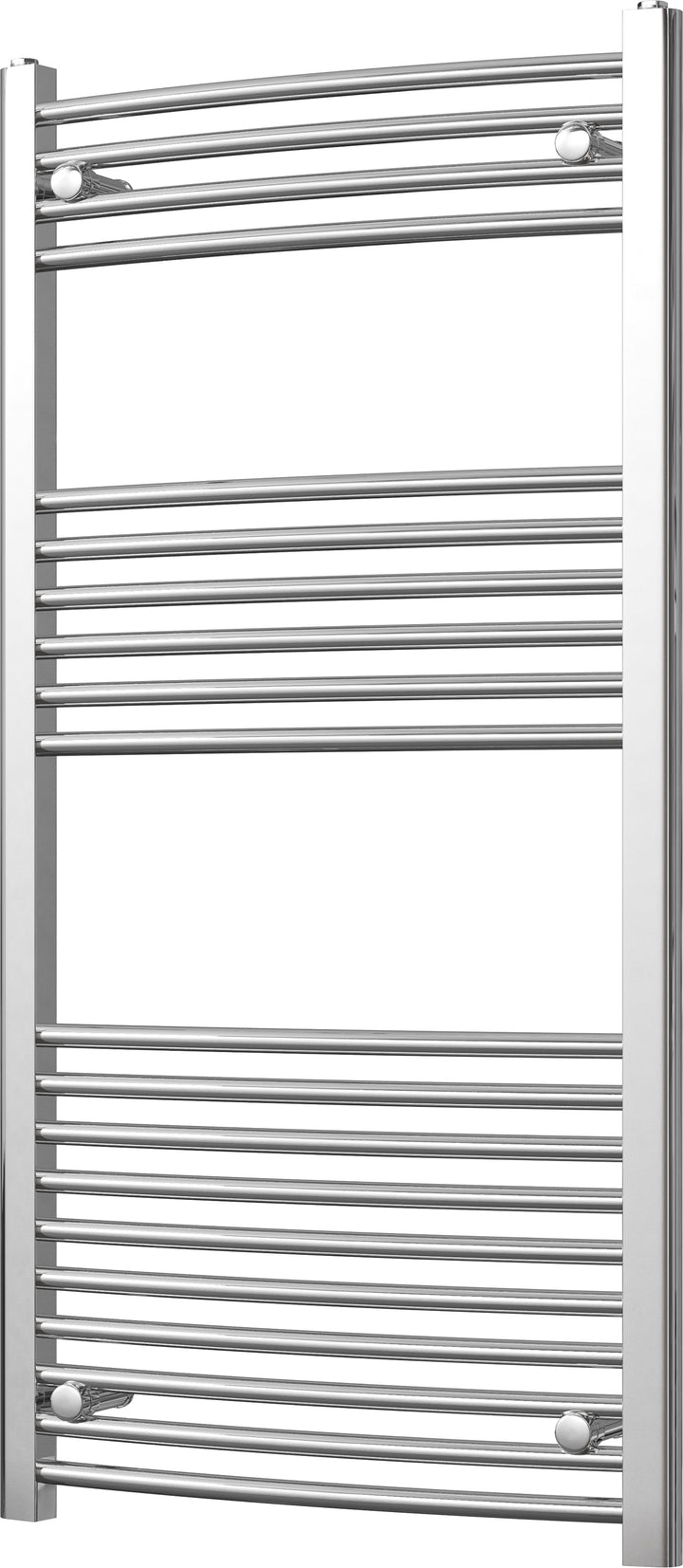 Zennor - Chrome Heated Towel Rail - H1200mm x W600mm - Curved