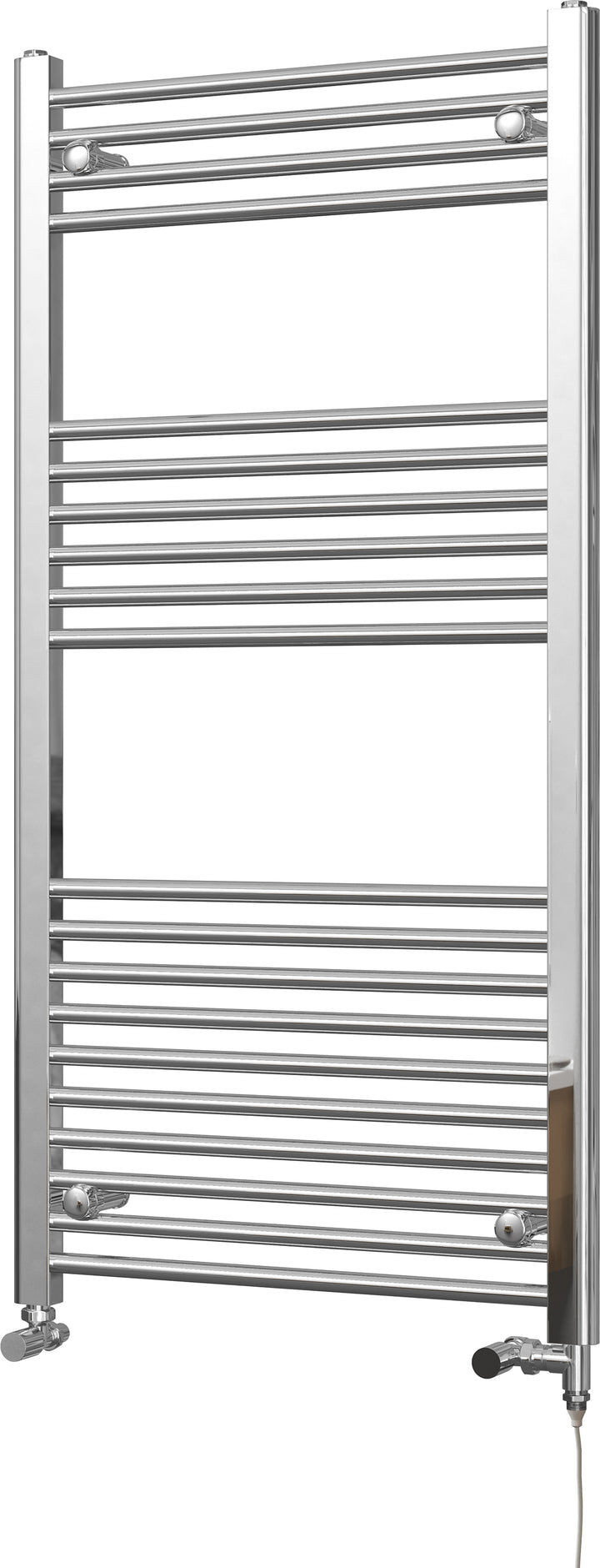 Zennor - Chrome Dual Fuel Towel Rail H1200mm x W600mm Standard - Straight