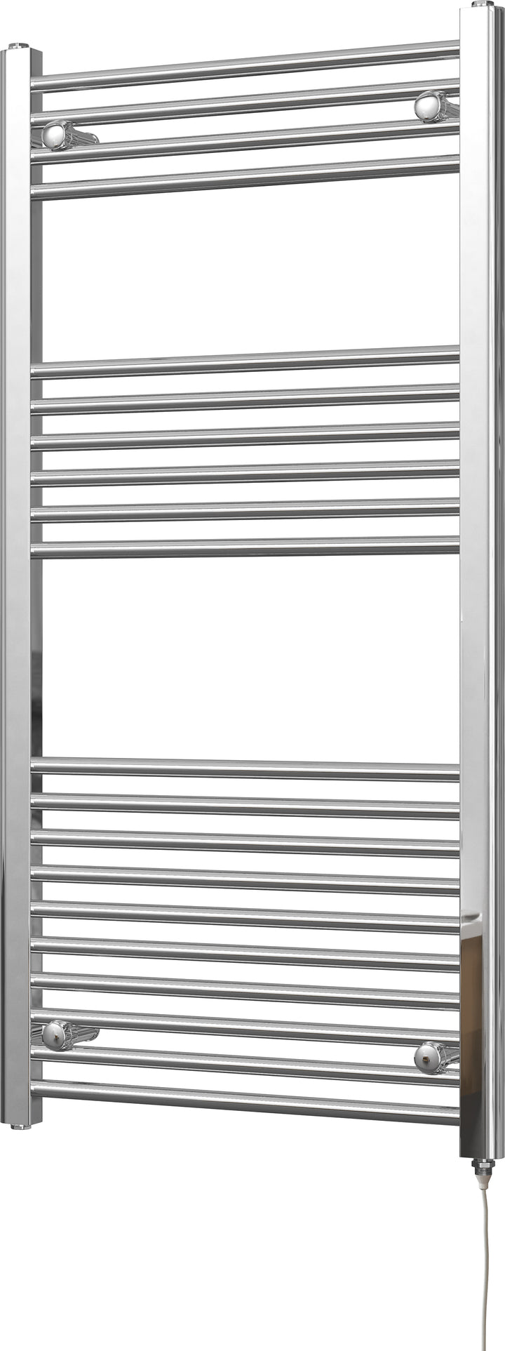 Zennor - Chrome Electric Towel Rail H1200mm x W600mm Straight 300w Standard