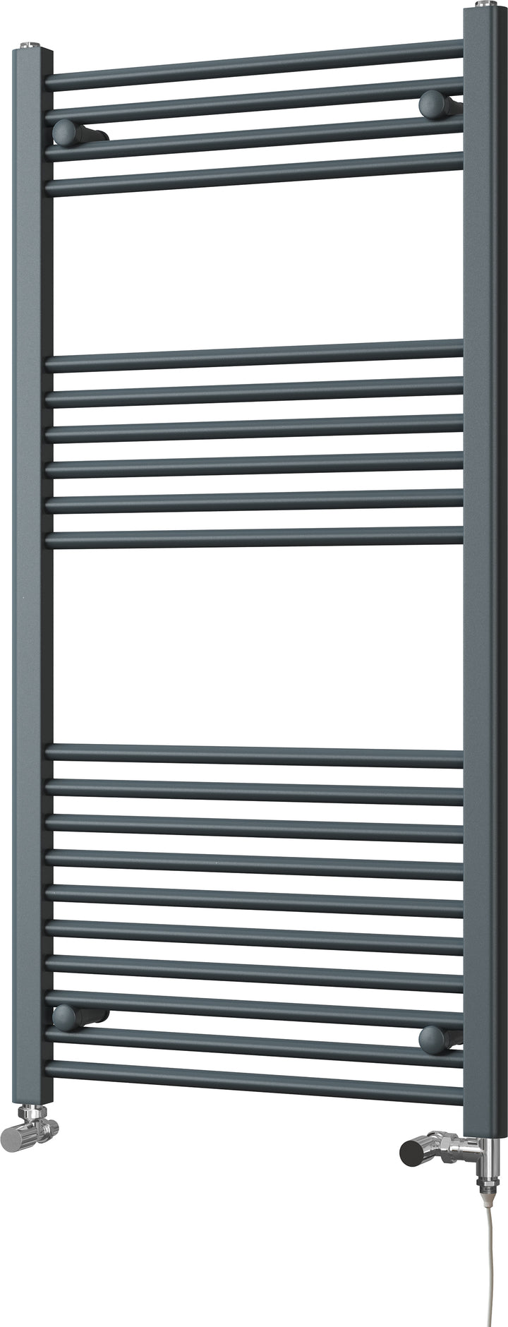 Zennor - Anthracite Dual Fuel Towel Rail H1200mm x W600mm Standard - Straight