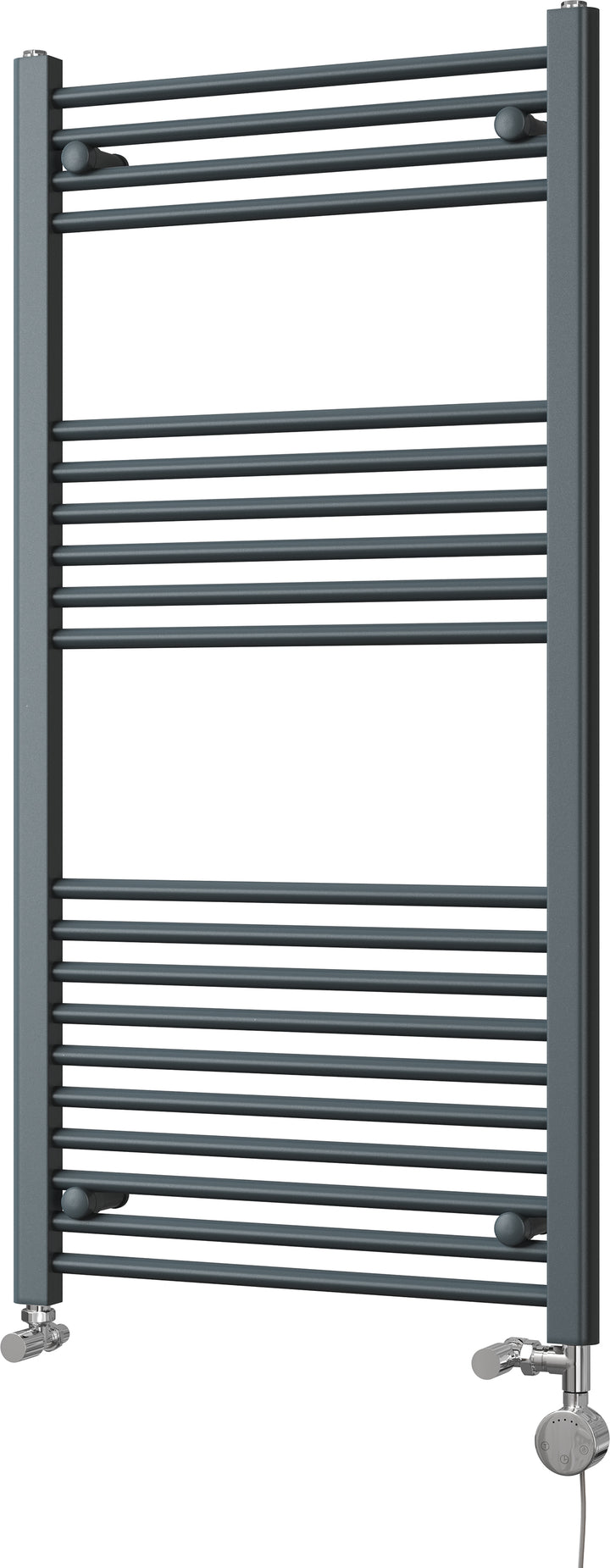 Zennor - Anthracite Dual Fuel Towel Rail  H1200mm x W600mm Thermostatic - Straight