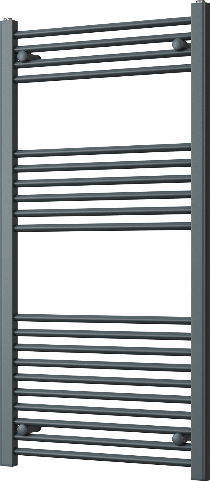 Zennor - Anthracite Heated Towel Rail - H1200mm x W600mm - Straight