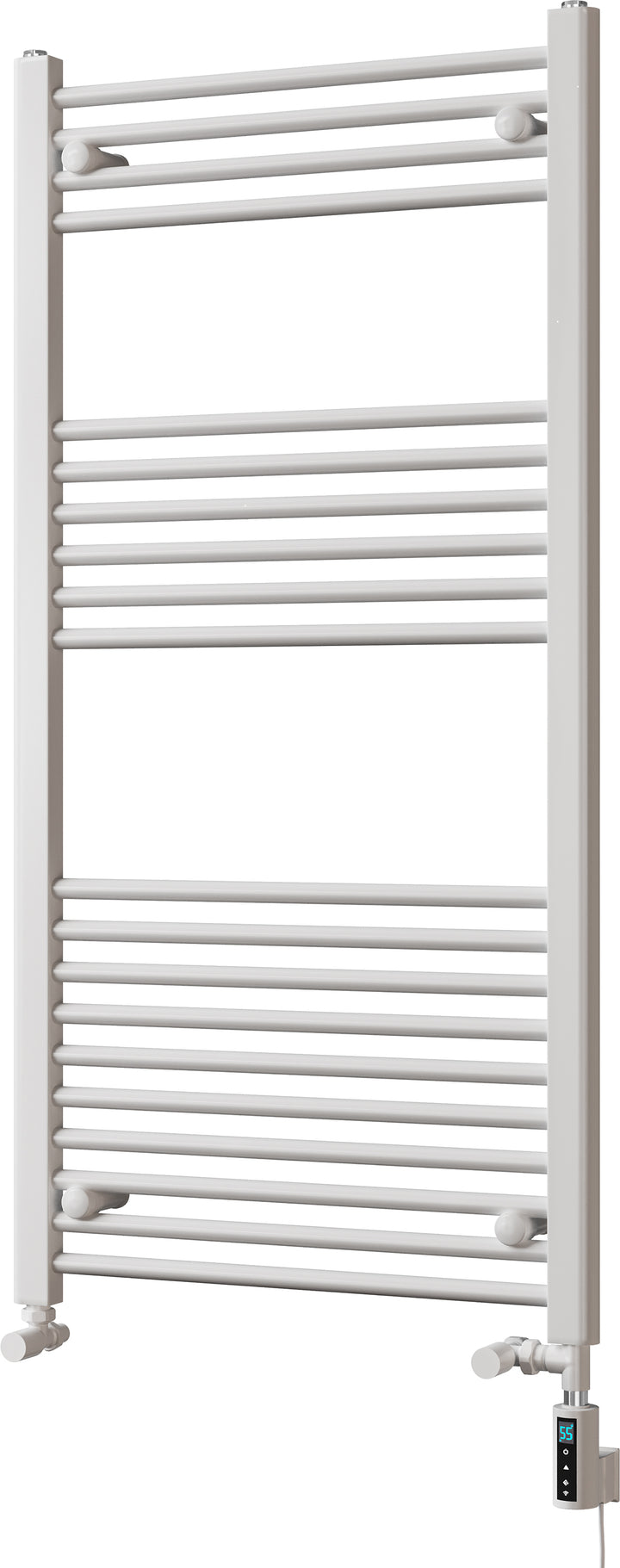 Zennor - White Dual Fuel Towel Rail H1200mm x W600mm Thermostatic WIFI - Straight