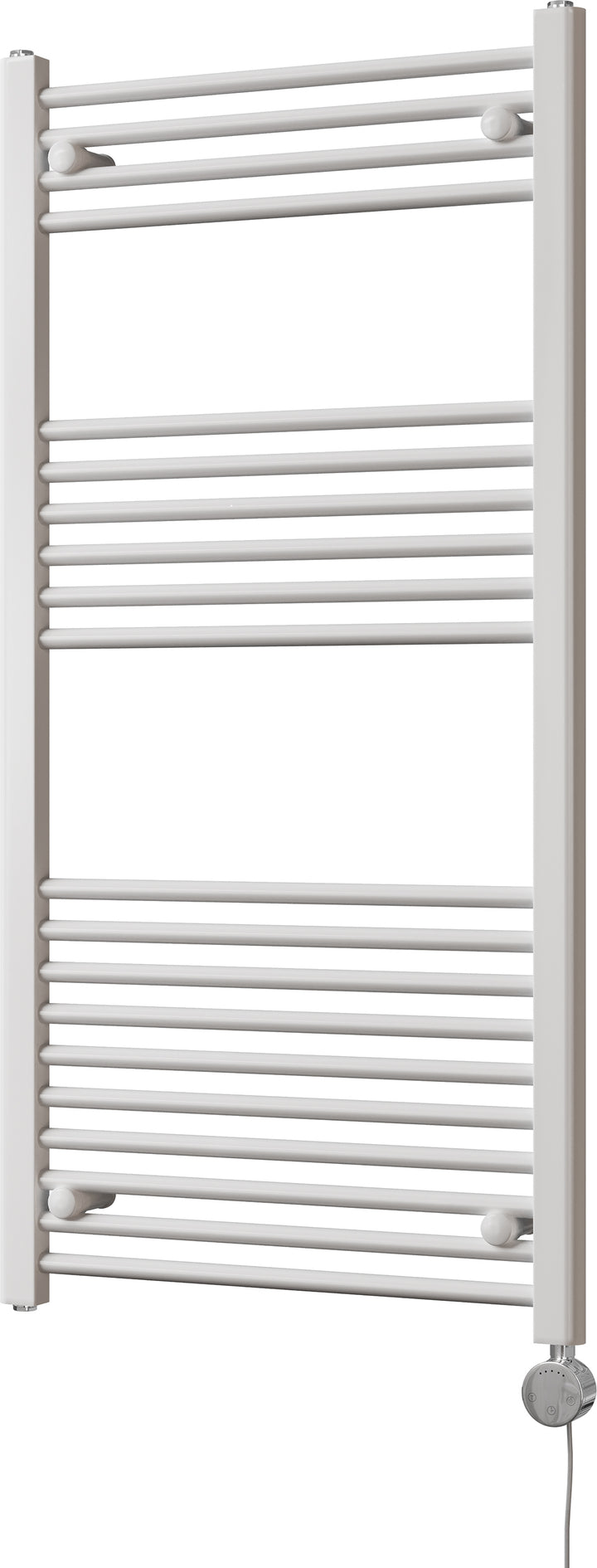 Zennor - White Electric Towel Rail H1200mm x W600mm Straight 600w Thermostatic