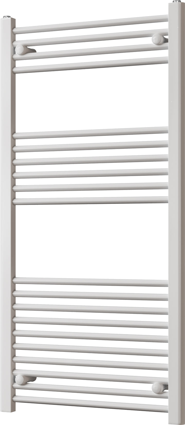 Zennor - White Heated Towel Rail - H1200mm x W600mm - Straight