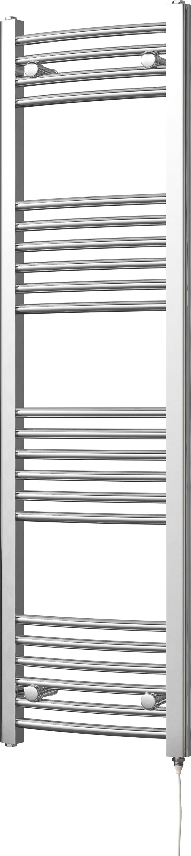 Zennor - Chrome Electric Towel Rail H1400mm x W400mm Curved 200w Standard