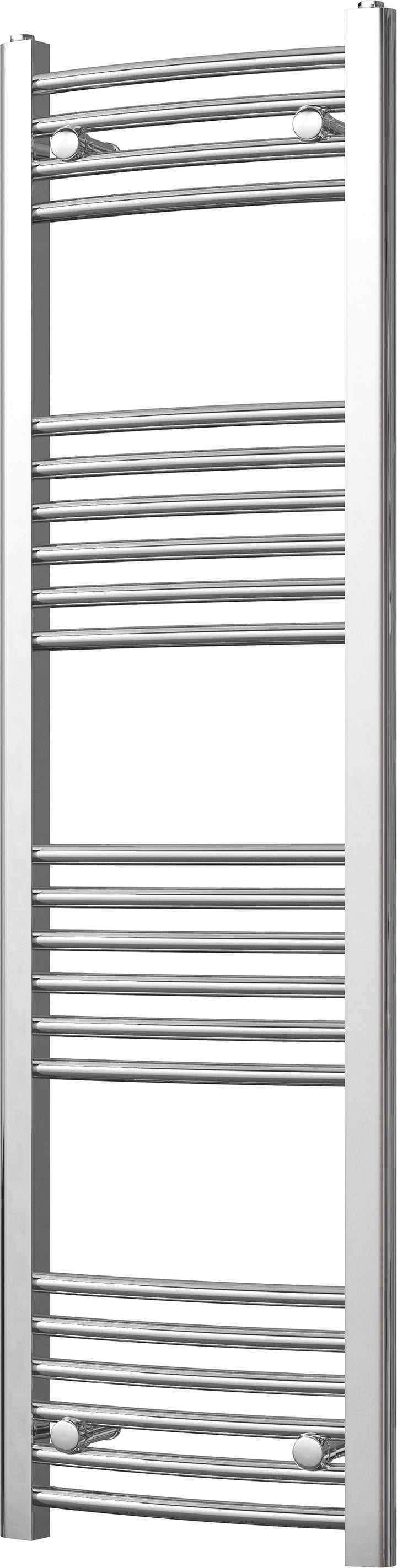 Zennor - Chrome Heated Towel Rail - H1400mm x W400mm - Curved