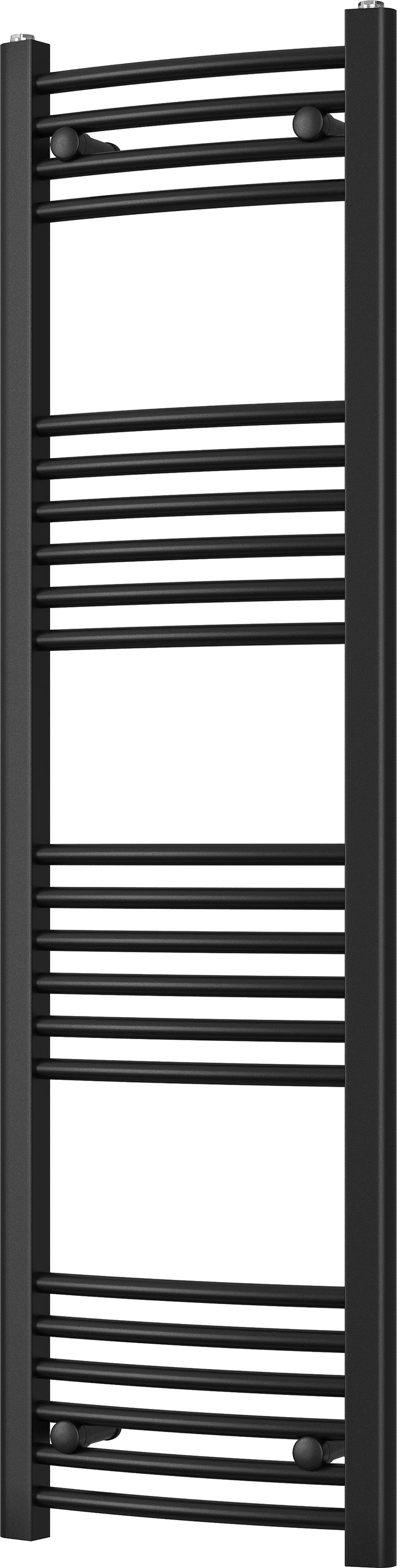 Zennor - Black Heated Towel Rail - H1400mm x W400mm - Curved