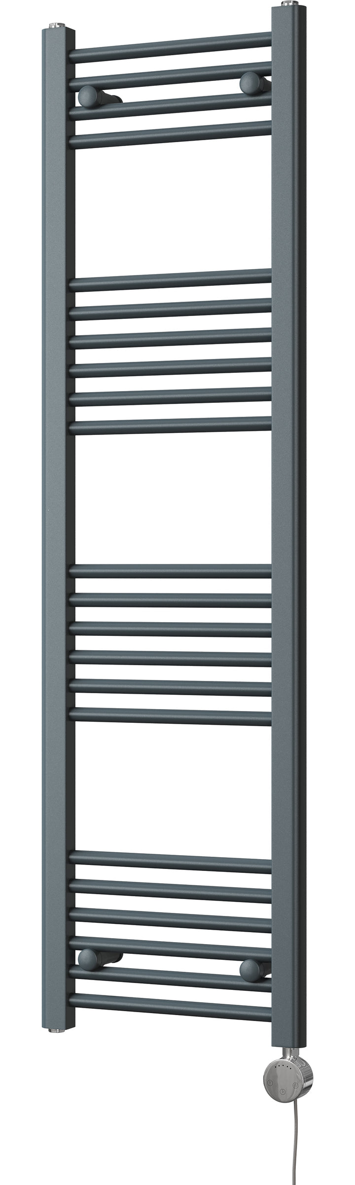 Zennor - Anthracite Electric Towel Rail H1400mm x W400mm Straight 300w Thermostatic