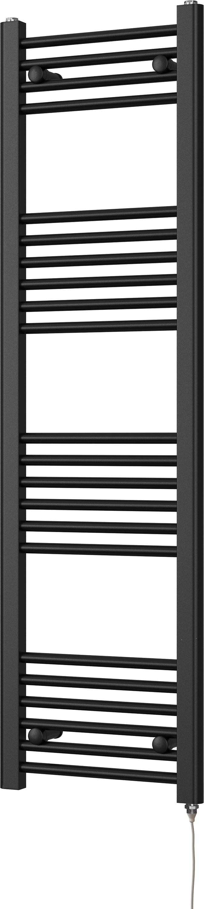 Zennor - Black Electric Towel Rail H1400mm x W400mm Straight 400w Standard