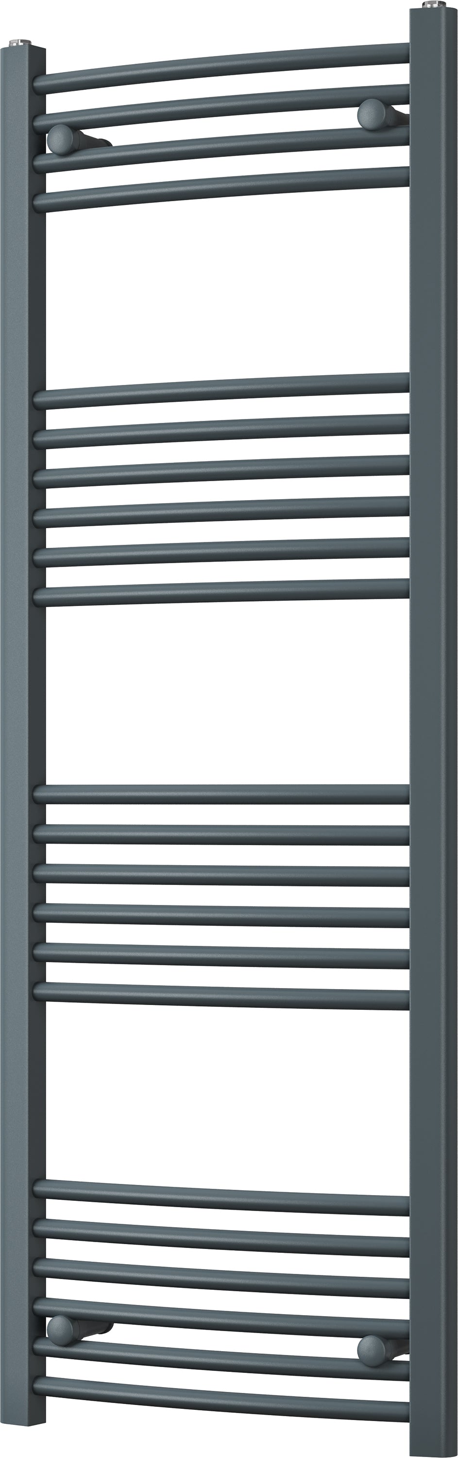 Zennor - Anthracite Heated Towel Rail - H1400mm x W500mm - Curved