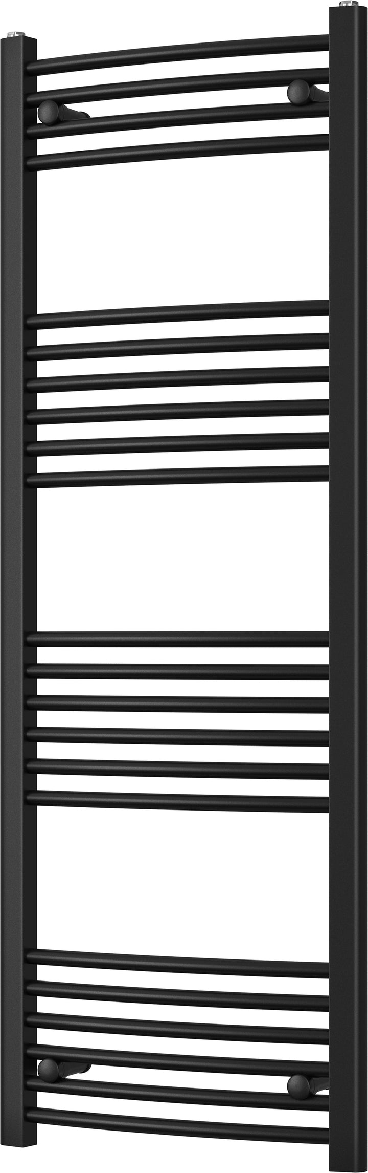 Zennor - Black Heated Towel Rail - H1400mm x W500mm - Curved