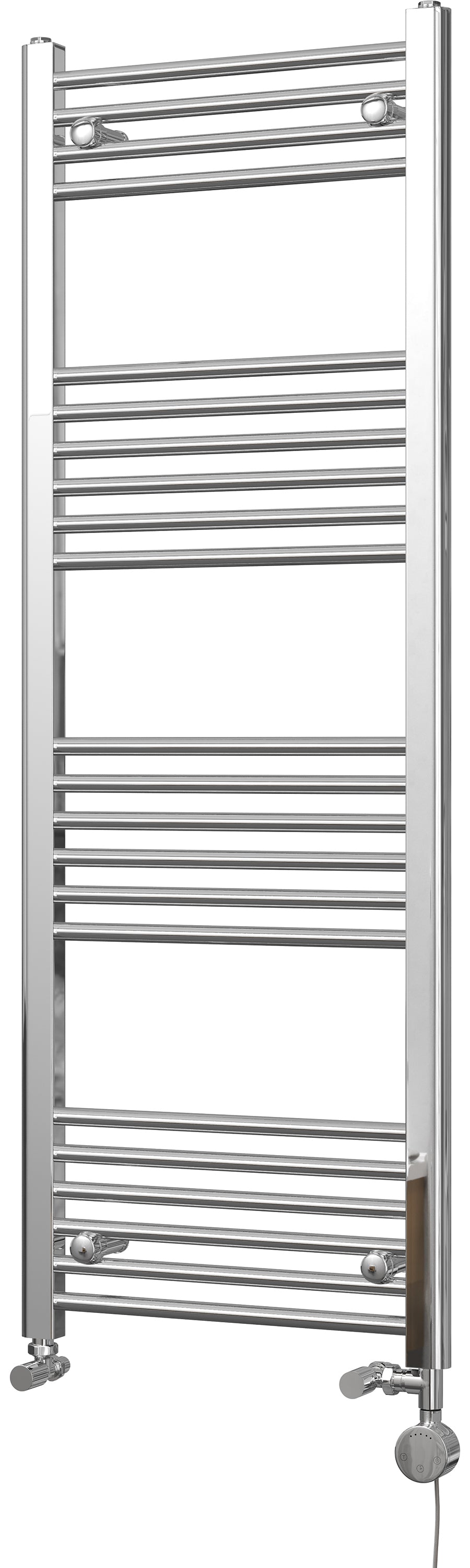 Zennor - Chrome Dual Fuel Towel Rail H1400mm x W500mm Thermostatic - Straight