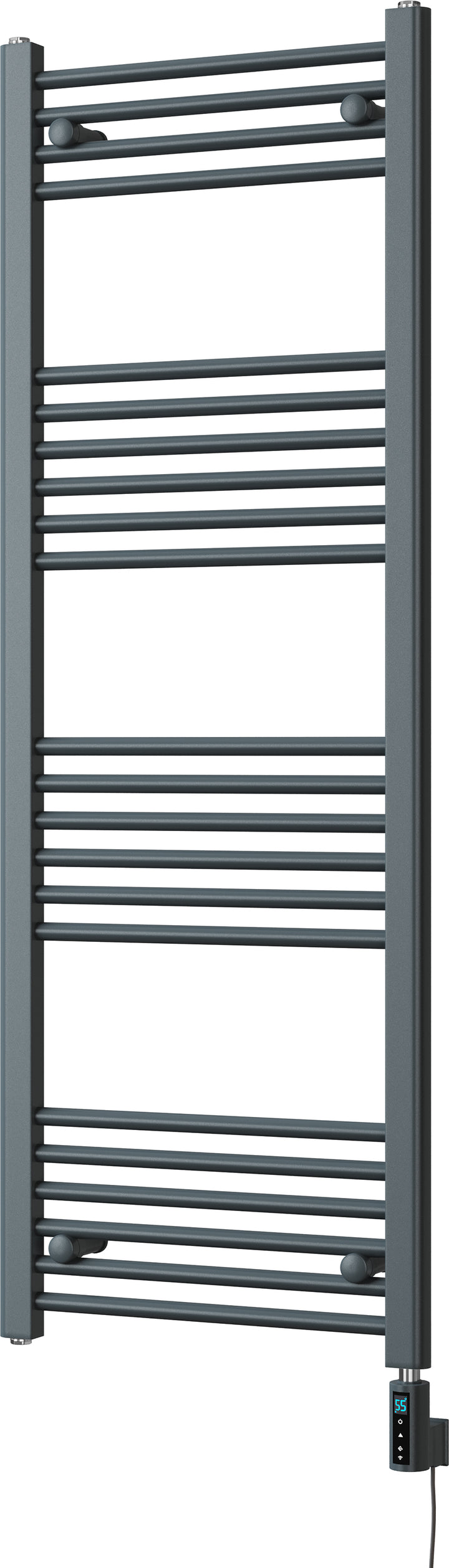 Zennor - Anthracite Electric Towel Rail H1400mm x W500mm Straight 600w Thermostatic WIFI