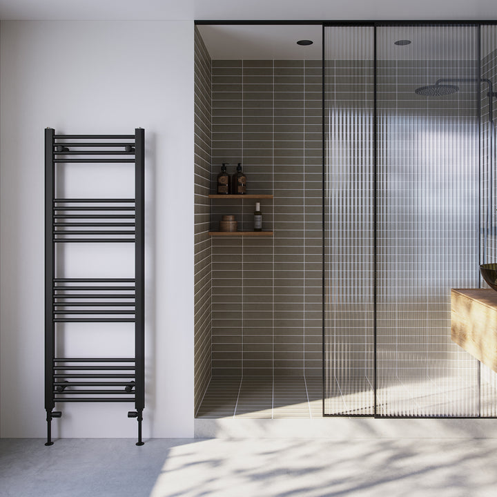 Zennor - Black Heated Towel Rail - H1400mm x W500mm - Straight