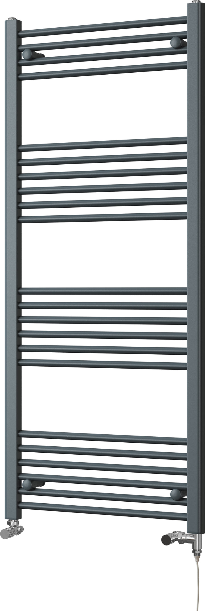 Zennor - Anthracite Dual Fuel Towel Rail  H1400mm x W600mm Standard - Straight