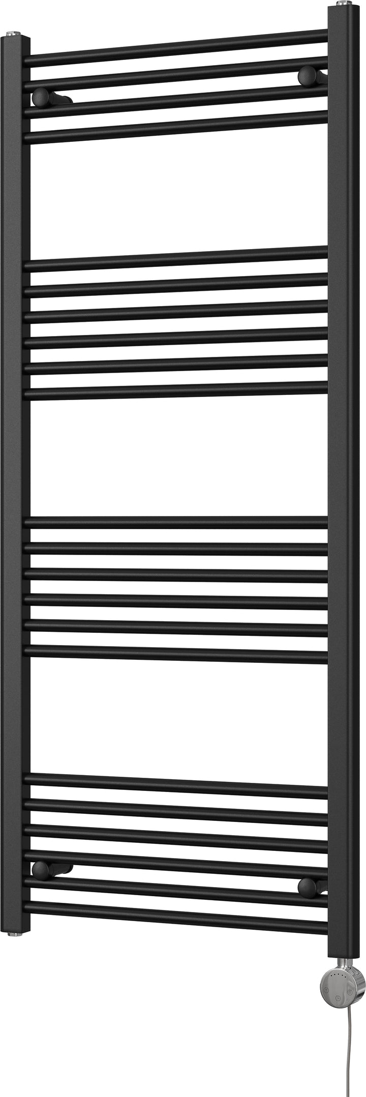 Zennor - Black Electric Towel Rail H1400mm x W600mm Straight 600w Thermostatic