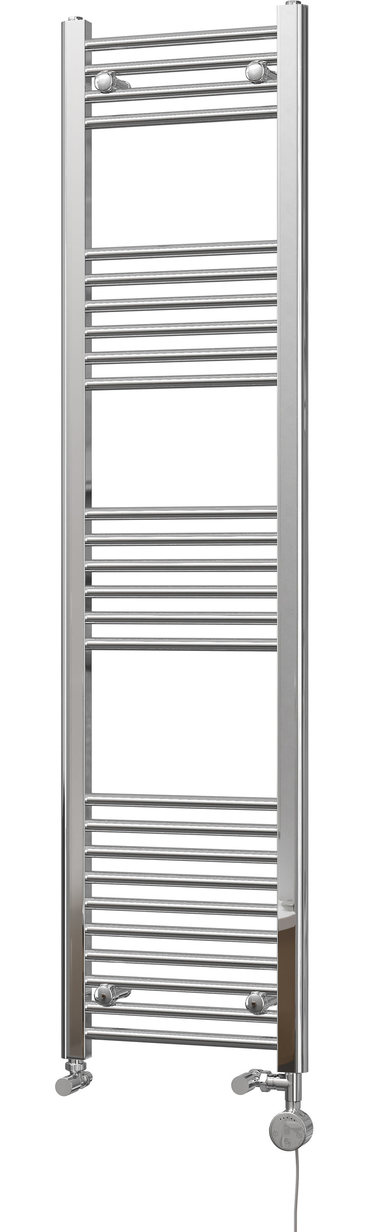 Zennor - Chrome Dual Fuel Towel Rail H1600mm x W400mm Thermostatic - Straight