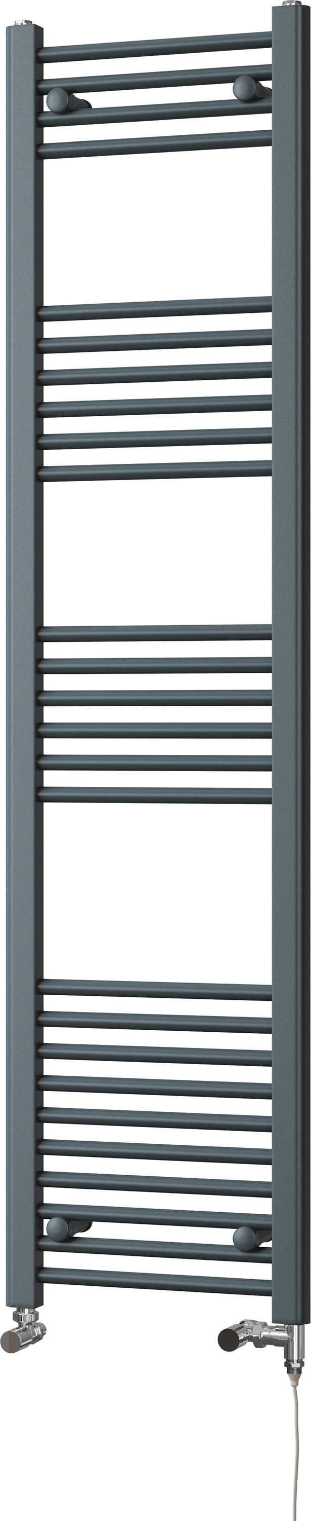 Zennor - Anthracite Dual Fuel Towel Rail  H1600mm x W400mm Standard - Straight