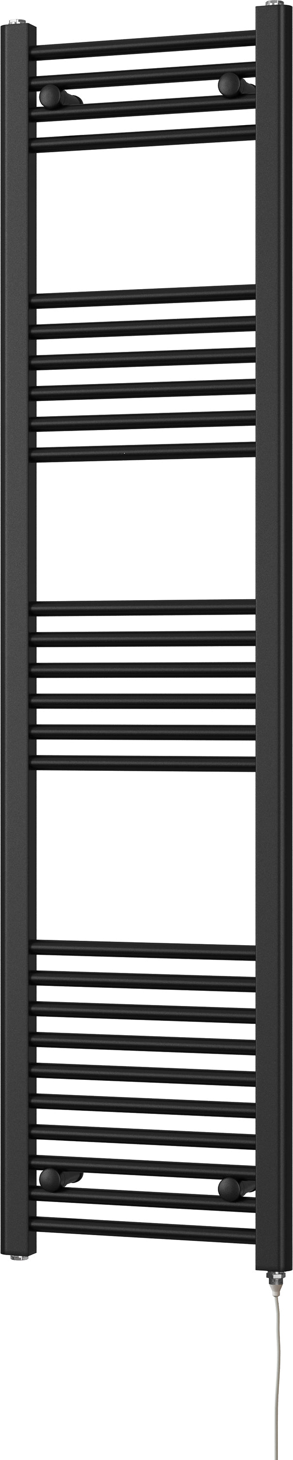 Zennor - Black Electric Towel Rail H1600mm x W400mm Straight 500w Standard