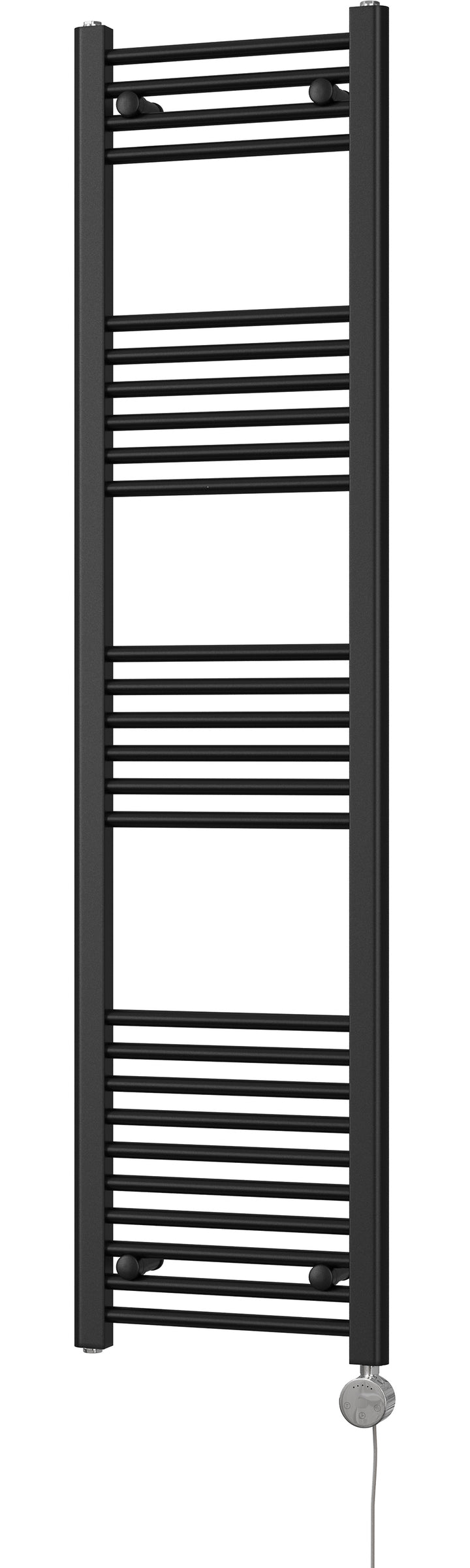 Zennor - Black Electric Towel Rail H1600mm x W400mm Straight 600w Thermostatic