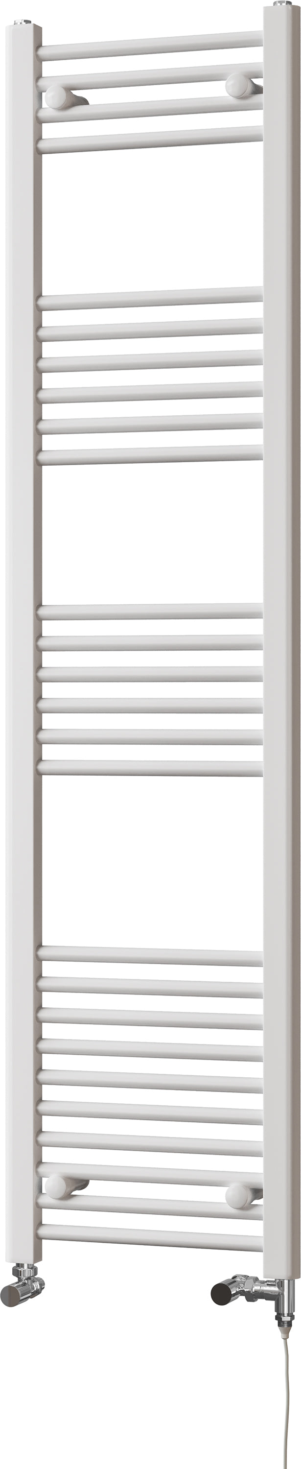 Zennor - White Dual Fuel Towel Rail H1600mm x W400mm Standard - Straight