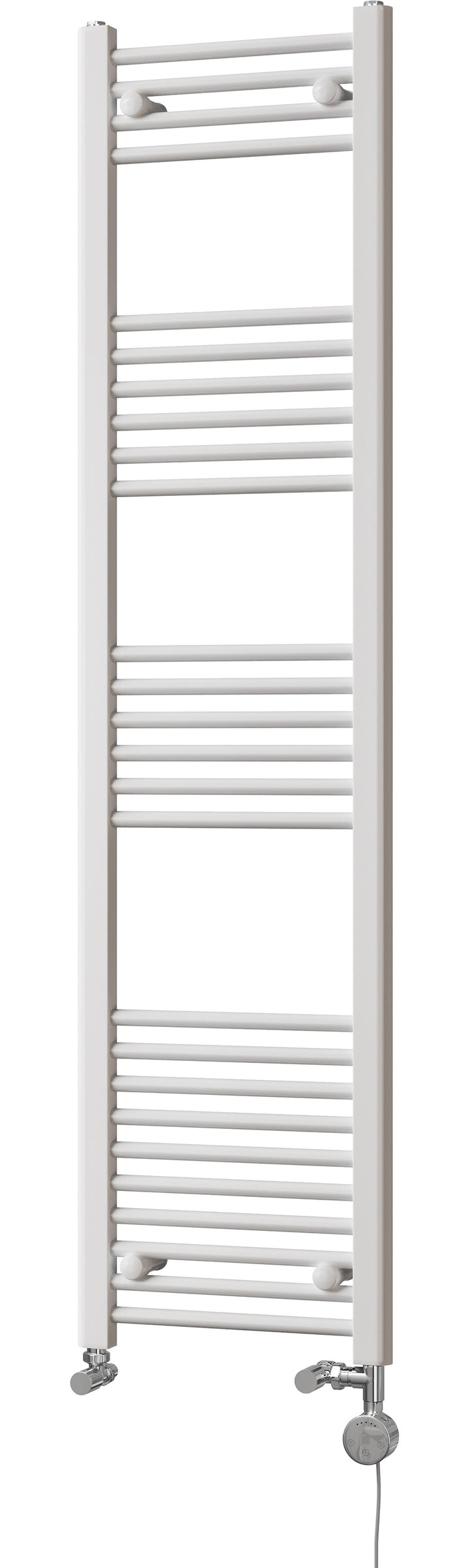 Zennor - White Dual Fuel Towel Rail H1600mm x W400mm Thermostatic - Straight