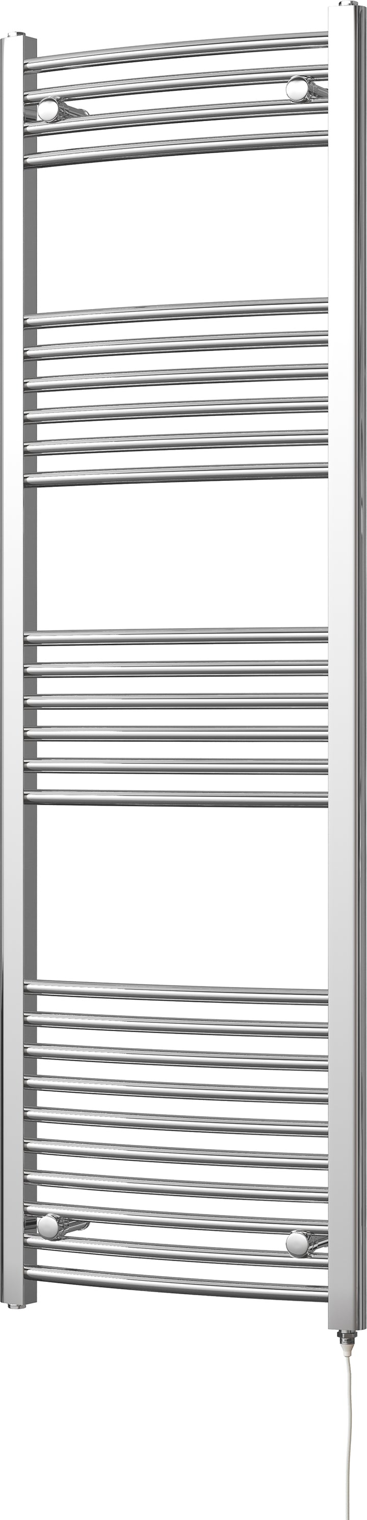 Zennor - Chrome Electric Towel Rail H1600mm x W500mm Curved 600w Standard