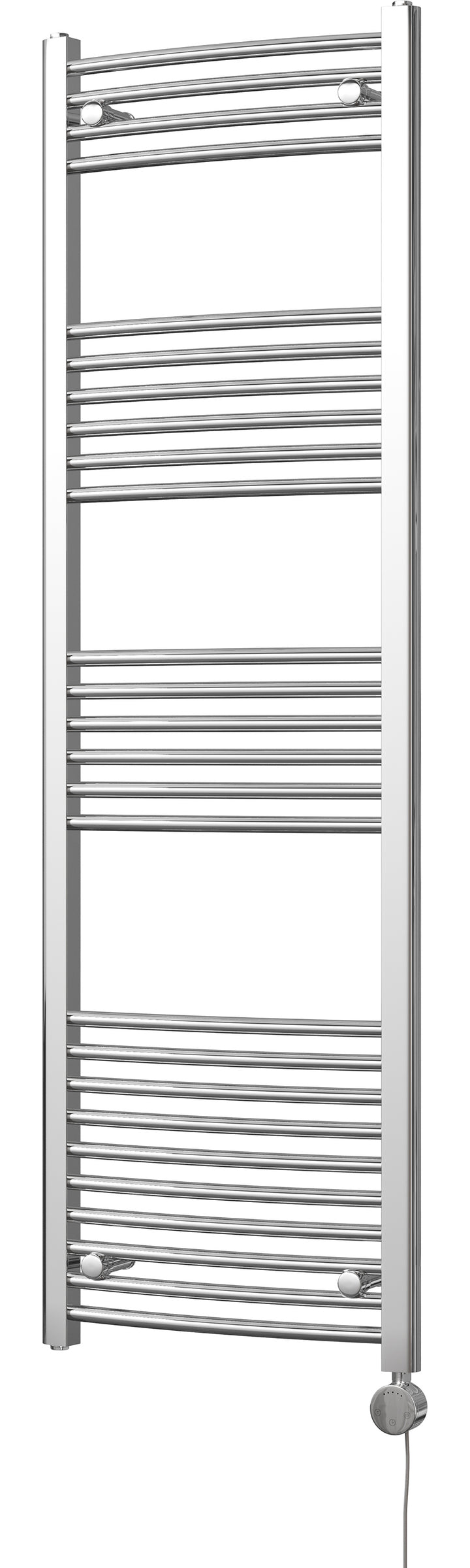 Zennor - Chrome Electric Towel Rail H1600mm x W500mm Curved 600w Thermostatic