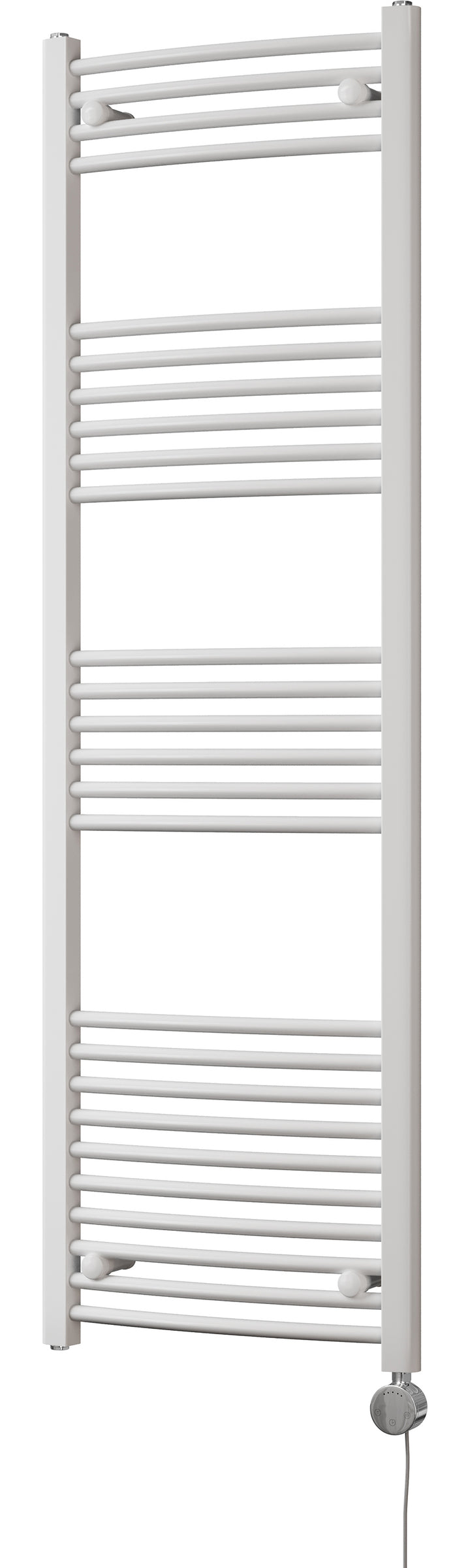 Zennor - White Electric Towel Rail H1600mm x W500mm Curved 600w Thermostatic