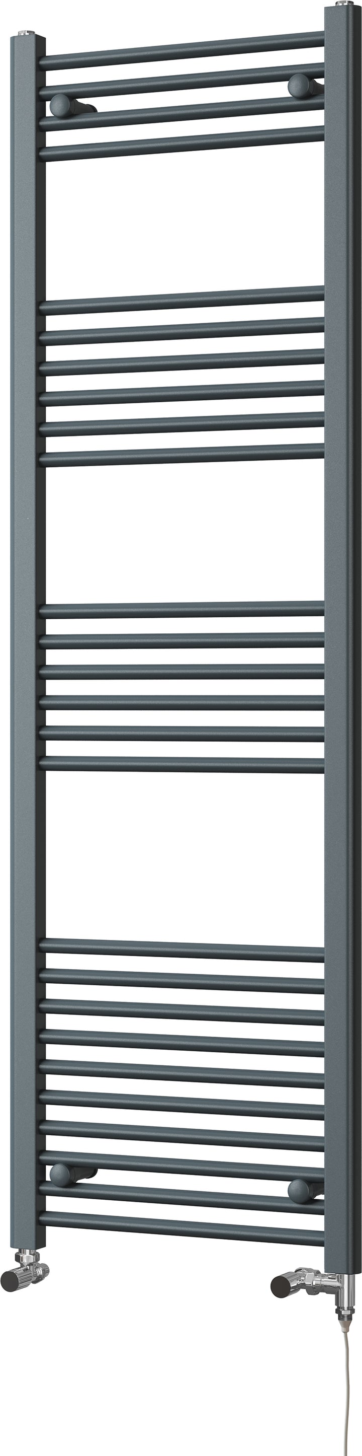 Zennor - Anthracite Dual Fuel Towel Rail  H1600mm x W500mm Standard - Straight