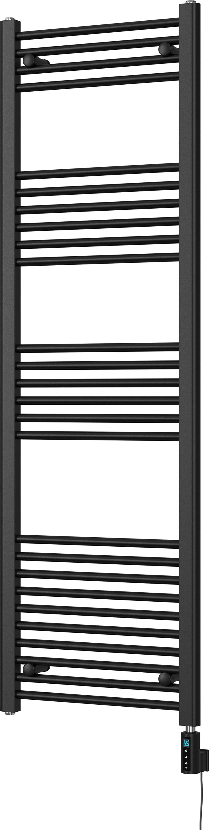 Zennor - Black Electric Towel Rail H1600mm x W500mm Straight 600w Thermostatic WIFI