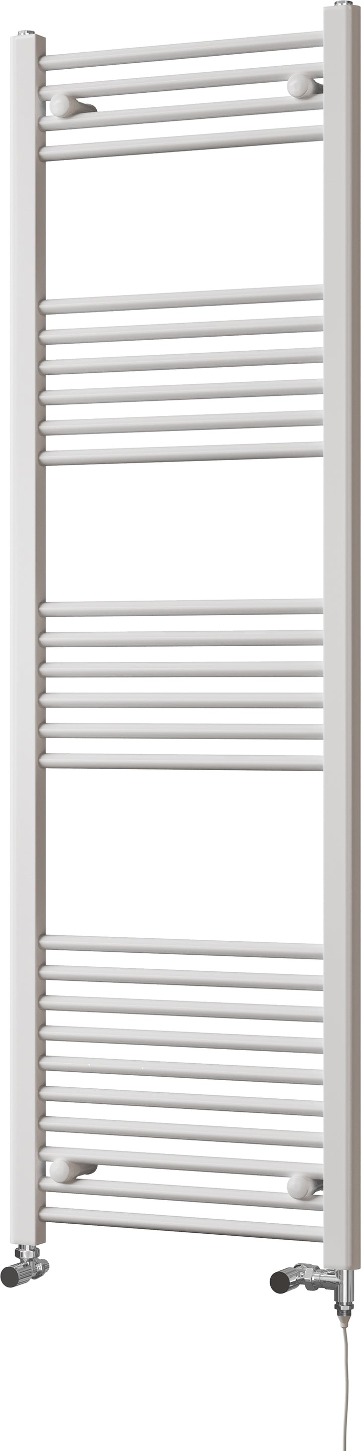 Zennor - White Dual Fuel Towel Rail H1600mm x W500mm Standard - Straight