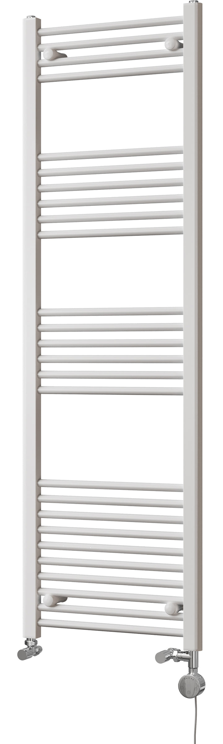 Zennor - White Dual Fuel Towel Rail H1600mm x W500mm Thermostatic - Straight