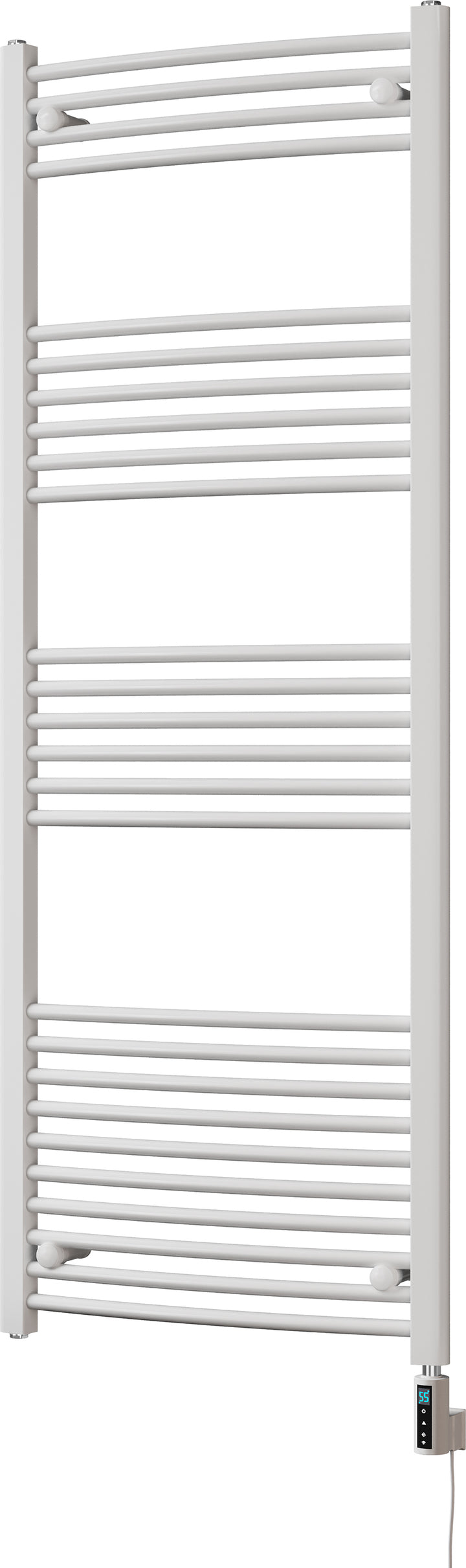 Zennor - White Electric Towel Rail H1600mm x W600mm Curved 900w Thermostatic WIFI