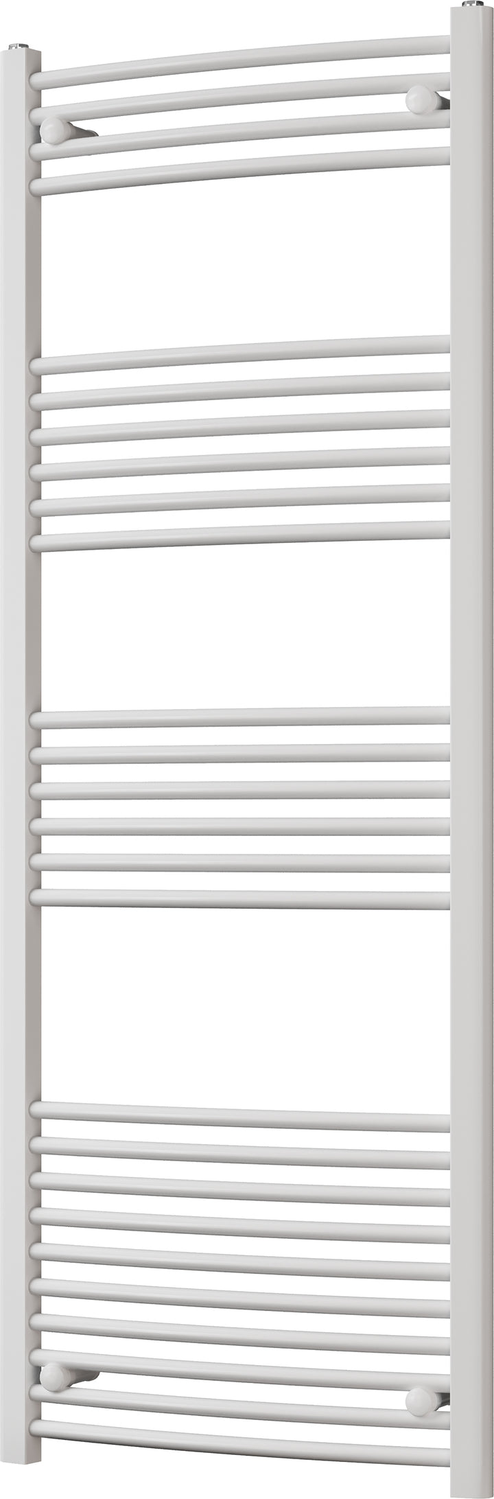 Zennor - White Heated Towel Rail - H1600mm x W600mm - Curved