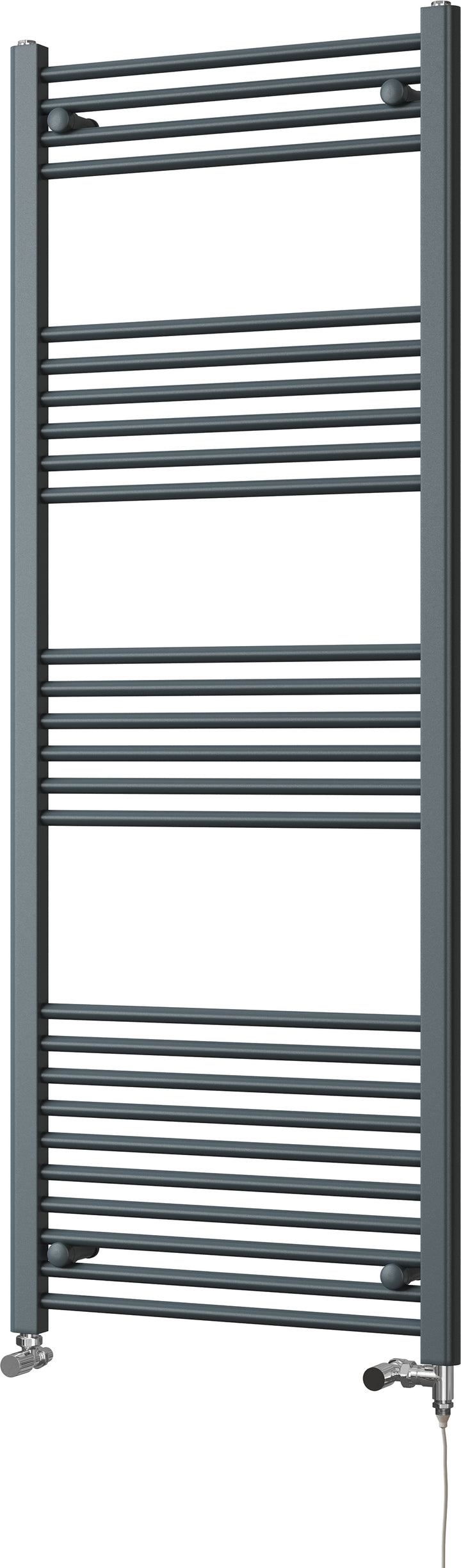 Zennor - Anthracite Dual Fuel Towel Rail  H1600mm x W600mm Standard - Straight