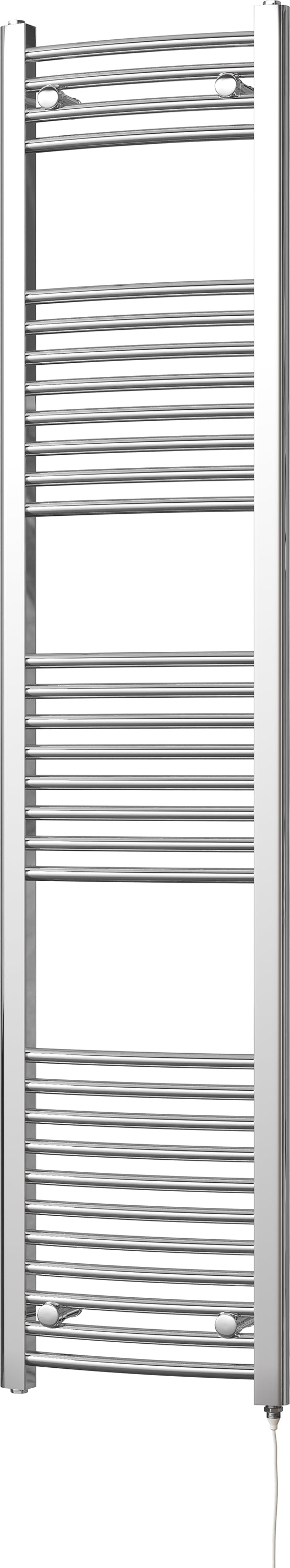 Zennor - Chrome Electric Towel Rail H1800mm x W400mm Curved 300w Standard