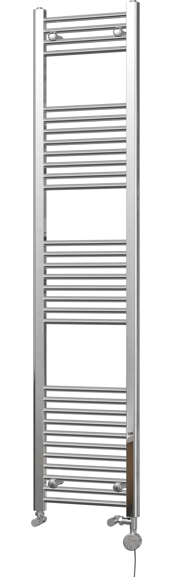 Zennor - Chrome Dual Fuel Towel Rail H1800mm x W400mm Thermostatic - Straight