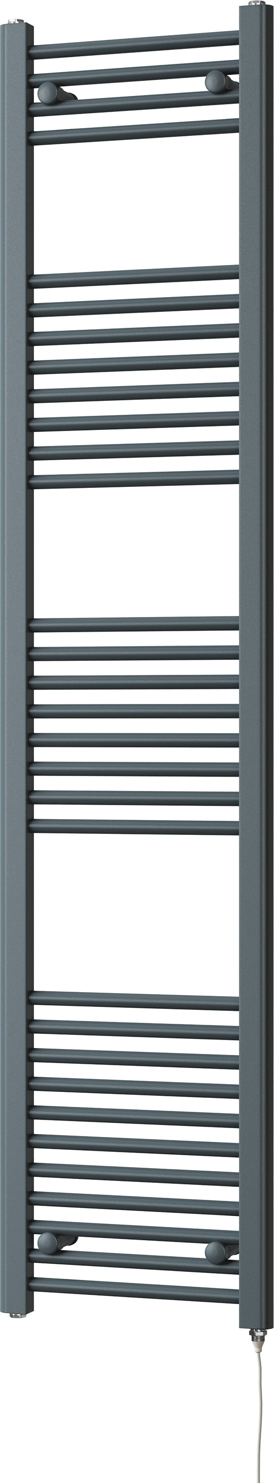 Zennor - Anthracite Electric Towel Rail H1800mm x W400mm Straight 600w Standard