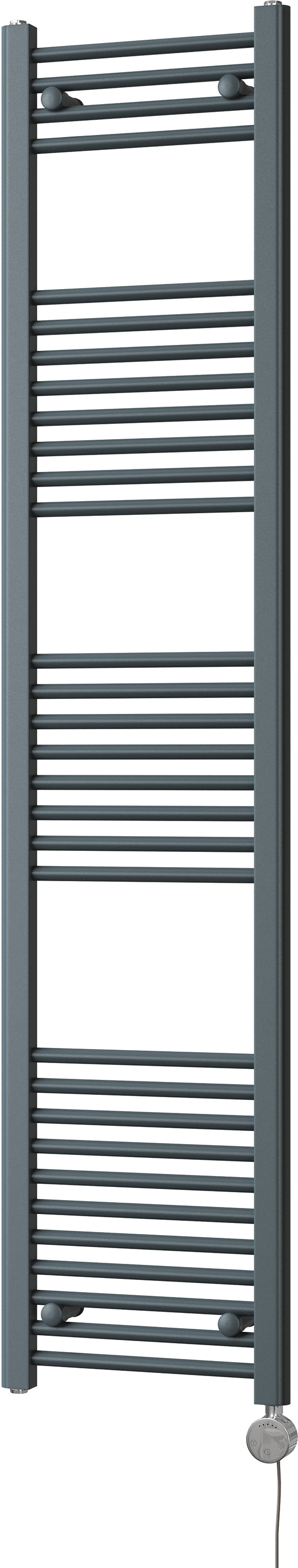 Zennor - Anthracite Electric Towel Rail H1800mm x W400mm Straight 600w Thermostatic