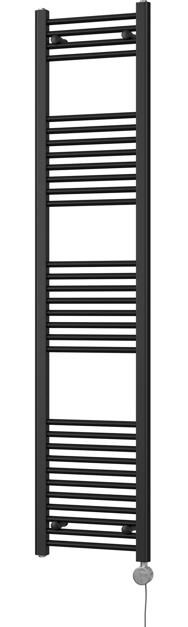 Zennor - Black Electric Towel Rail H1800mm x W400mm Straight 600w Thermostatic