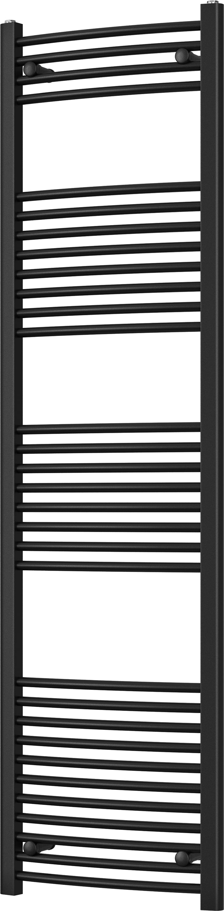 Zennor - Black Heated Towel Rail - H1800mm x W500mm - Curved