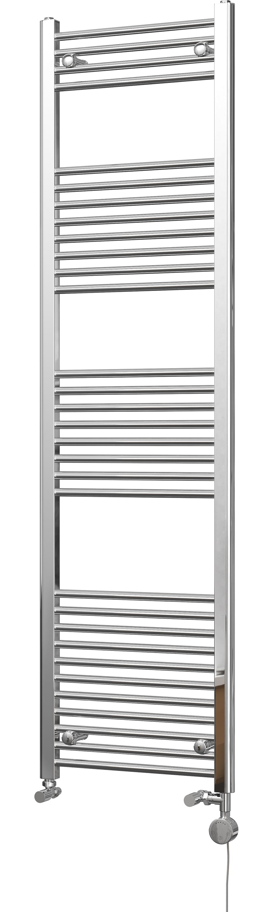 Zennor - Chrome Dual Fuel Towel Rail H1800mm x W500mm Thermostatic - Straight