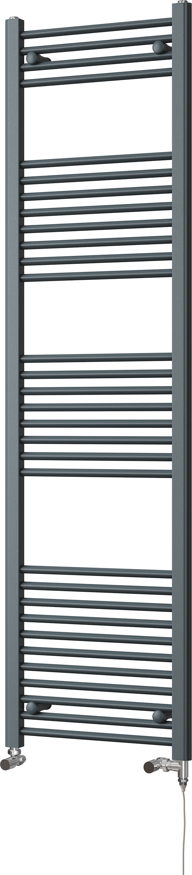 Zennor - Anthracite Dual Fuel Towel Rail  H1800mm x W500mm Standard - Straight
