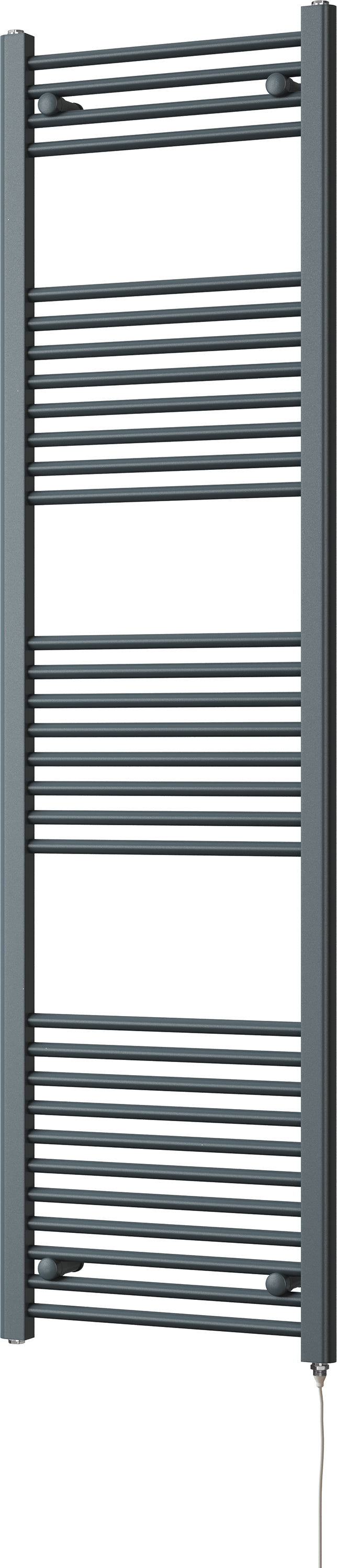 Zennor - Anthracite Electric Towel Rail H1800mm x W500mm Straight 600w Standard