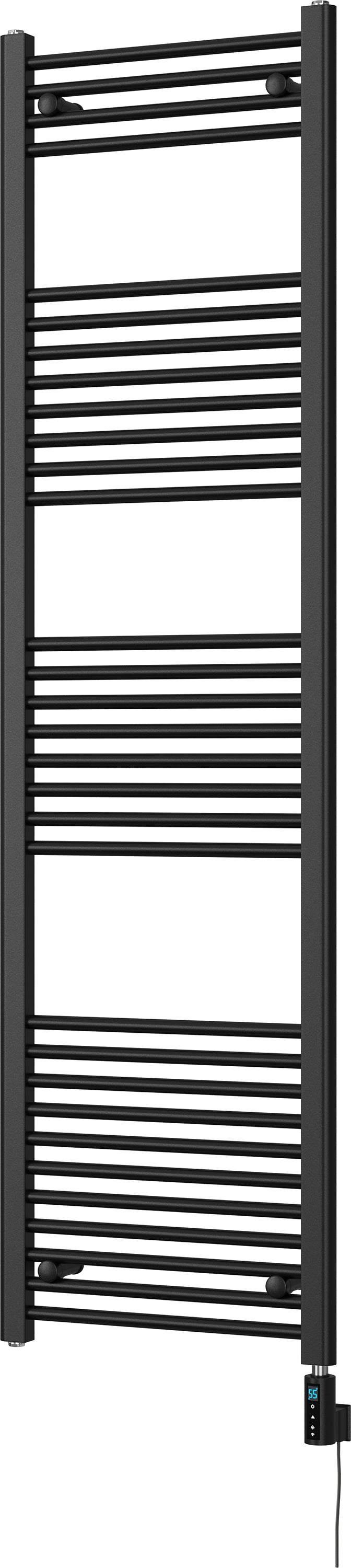 Zennor - Black Electric Towel Rail H1800mm x W500mm Straight 600w Thermostatic WIFI